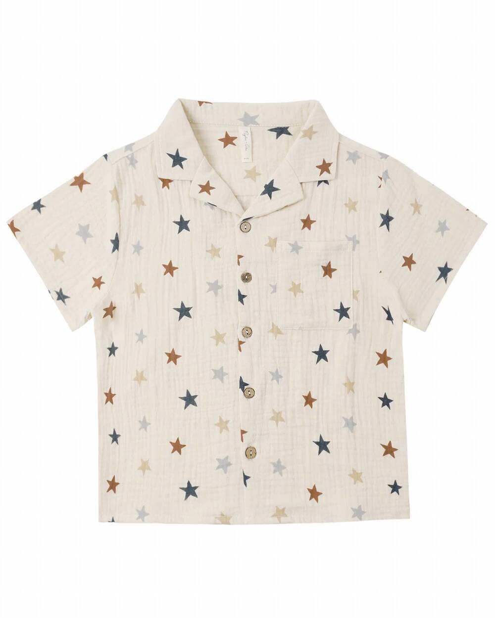 NEW RYLEE + CRU kid's lapel collar shirt in natural / stars